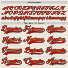 Load image into Gallery viewer, Custom Cream Red Old Gold-Navy Hockey Jersey