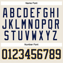 Load image into Gallery viewer, Custom Cream Navy-Gold Hockey Jersey