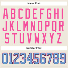 Load image into Gallery viewer, Custom Cream Light Blue Black-Pink Hockey Jersey