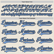 Load image into Gallery viewer, Custom Cream Light Blue Black-White Hockey Jersey