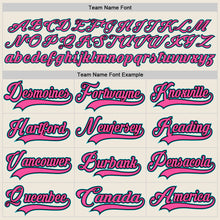 Load image into Gallery viewer, Custom Cream Teal Black-Pink Hockey Jersey