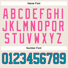 Load image into Gallery viewer, Custom Cream Teal Black-Pink Hockey Jersey