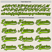 Load image into Gallery viewer, Custom Cream Neon Green-Black Hockey Jersey
