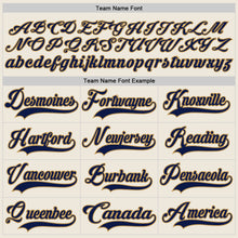 Load image into Gallery viewer, Custom Cream Navy-Old Gold Hockey Jersey