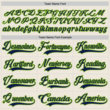 Load image into Gallery viewer, Custom Cream Navy-Neon Green Hockey Jersey