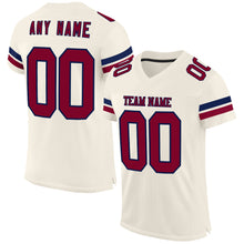 Load image into Gallery viewer, Custom Cream Maroon-Navy Mesh Authentic Football Jersey