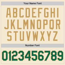 Load image into Gallery viewer, Custom Cream Kelly Green Old Gold-Black Authentic Throwback Basketball Jersey