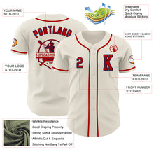 Load image into Gallery viewer, Custom Cream Red-Navy Authentic Baseball Jersey
