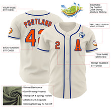 Load image into Gallery viewer, Custom Cream Orange-Royal Authentic Baseball Jersey