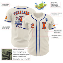 Load image into Gallery viewer, Custom Cream Orange-Royal Authentic Baseball Jersey