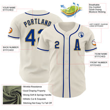 Load image into Gallery viewer, Custom Cream Royal-Old Gold Authentic Baseball Jersey