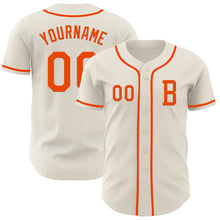Load image into Gallery viewer, Custom Cream Orange Authentic Baseball Jersey