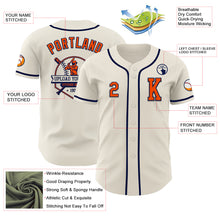 Load image into Gallery viewer, Custom Cream Orange-Navy Authentic Baseball Jersey