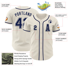 Load image into Gallery viewer, Custom Cream Navy Authentic Baseball Jersey