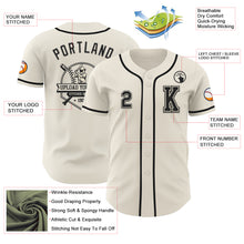 Load image into Gallery viewer, Custom Cream Black Authentic Baseball Jersey
