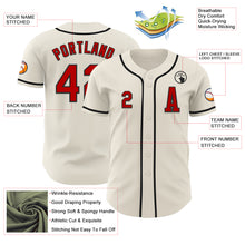 Load image into Gallery viewer, Custom Cream Red-Black Authentic Baseball Jersey