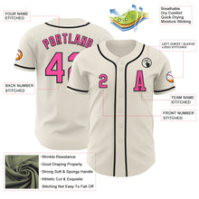 Load image into Gallery viewer, Custom Cream Pink-Black Authentic Baseball Jersey