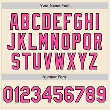 Load image into Gallery viewer, Custom Cream Pink-Black Authentic Baseball Jersey
