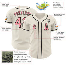 Load image into Gallery viewer, Custom Cream Medium Pink-Black Authentic Baseball Jersey