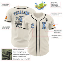 Load image into Gallery viewer, Custom Cream Light Blue-Black Authentic Baseball Jersey