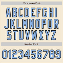 Load image into Gallery viewer, Custom Cream Light Blue-Black Authentic Baseball Jersey