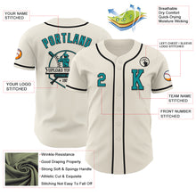 Load image into Gallery viewer, Custom Cream Teal-Black Authentic Baseball Jersey