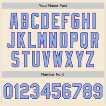 Load image into Gallery viewer, Custom Cream Light Blue-Purple Authentic Baseball Jersey