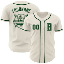 Load image into Gallery viewer, Custom Cream Green Authentic Baseball Jersey