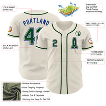 Load image into Gallery viewer, Custom Cream Green-Royal Authentic Baseball Jersey