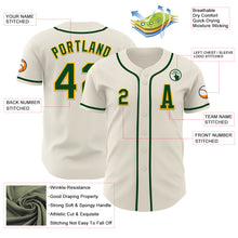 Load image into Gallery viewer, Custom Cream Green-Gold Authentic Baseball Jersey