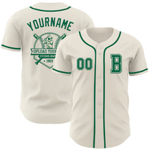 Load image into Gallery viewer, Custom Cream Kelly Green Authentic Baseball Jersey
