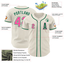 Load image into Gallery viewer, Custom Cream Pink-Kelly Green Authentic Baseball Jersey