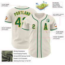 Load image into Gallery viewer, Custom Cream Kelly Green-Gold Authentic Baseball Jersey