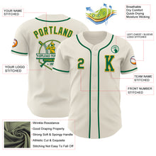 Load image into Gallery viewer, Custom Cream Kelly Green-Gold Authentic Baseball Jersey