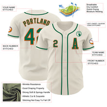 Load image into Gallery viewer, Custom Cream Kelly Green-Orange Authentic Baseball Jersey