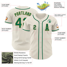 Load image into Gallery viewer, Custom Cream Kelly Green-Old Gold Authentic Baseball Jersey
