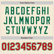 Load image into Gallery viewer, Custom Cream Red-Kelly Green Authentic Baseball Jersey