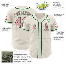 Load image into Gallery viewer, Custom Cream Medium Pink-Kelly Green Authentic Baseball Jersey