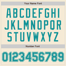 Load image into Gallery viewer, Custom Cream Teal Authentic Baseball Jersey