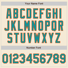 Load image into Gallery viewer, Custom Cream Teal-Orange Authentic Baseball Jersey