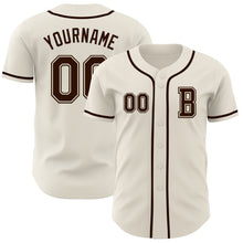 Load image into Gallery viewer, Custom Cream Brown Authentic Baseball Jersey