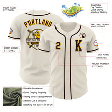 Load image into Gallery viewer, Custom Cream Brown-Gold Authentic Baseball Jersey