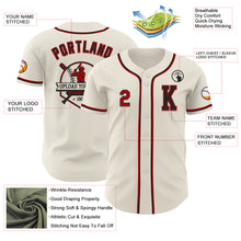Load image into Gallery viewer, Custom Cream Red-Black Authentic Baseball Jersey