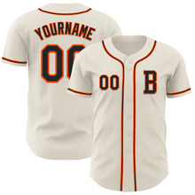 Load image into Gallery viewer, Custom Cream Black-Orange Authentic Baseball Jersey