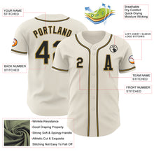 Load image into Gallery viewer, Custom Cream Black-Old Gold Authentic Baseball Jersey