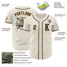 Load image into Gallery viewer, Custom Cream Black-Old Gold Authentic Baseball Jersey