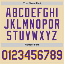 Load image into Gallery viewer, Custom Cream Purple-Gold Authentic Throwback Basketball Jersey