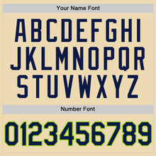 Load image into Gallery viewer, Custom Cream Navy-Neon Green Authentic Throwback Basketball Jersey