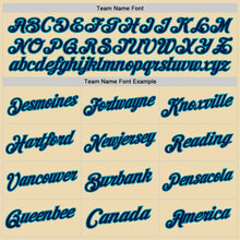 Load image into Gallery viewer, Custom Cream Navy-Teal Authentic Throwback Basketball Jersey