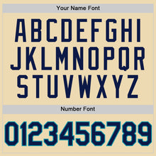 Load image into Gallery viewer, Custom Cream Navy-Teal Authentic Throwback Basketball Jersey